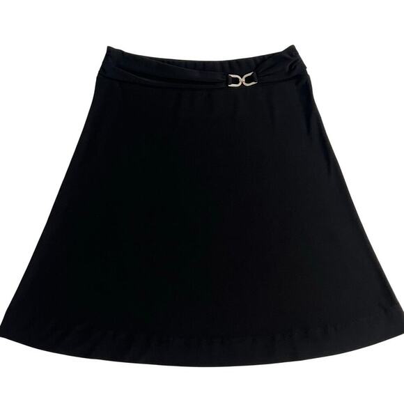 White House Black Market Dresses & Skirts - White House Black Market Skirt XS Circle A-Line Black Metal Strap Belt